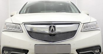 4 299 р. Защитная сетка решетки радиатора Стрелка 11 Премиум (алюминий) Acura MDX YD3 дорестайлинг (2013-2016) (Цвет: черный)  с доставкой в г. Вологда. Увеличить фотографию 2
