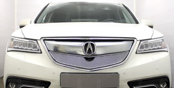 4 549 р. Защитная сетка решетки радиатора Стрелка 11 Премиум (алюминий)  Acura MDX  YD3 (2013-2016) дорестайлинг (Цвет: хром)  с доставкой в г. Вологда. Увеличить фотографию 2