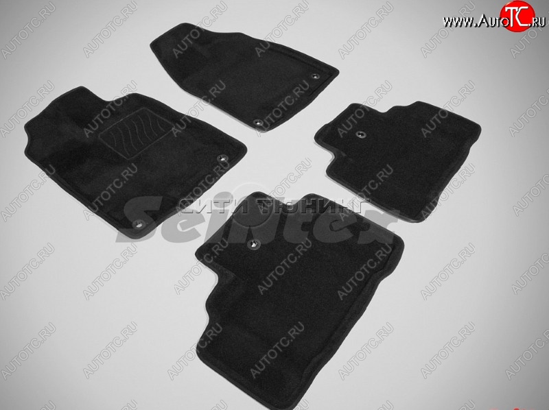 4 349 р. Коврики в салон текстильные Seintex (3D, чёрные) Acura MDX YD3 дорестайлинг (2013-2016)  с доставкой в г. Вологда