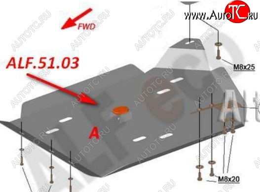 2 299 р. Защита редуктора ALFECO (дв. 3,5 л) Acura MDX YD3 дорестайлинг (2013-2016) (Сталь 2 мм)  с доставкой в г. Вологда