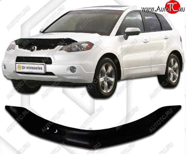 2 199 р. Дефлектор капота CA-Plastic Acura RDX TB1, TB2 дорестайлинг (2006-2009) (Classic черный, Без надписи)  с доставкой в г. Вологда