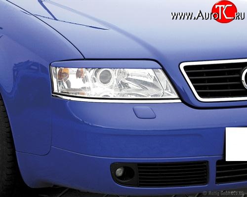 849 р. Реснички Power Style  Audi A6  C5 (1997-2001) дорестайлинг, седан (Неокрашенные)  с доставкой в г. Вологда