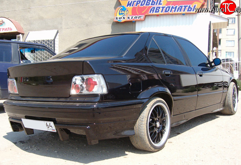 2 499 р. Накладка заднего бампера M-VRS BMW 3 серия E36 седан (1990-2000) (Неокрашенная)  с доставкой в г. Вологда