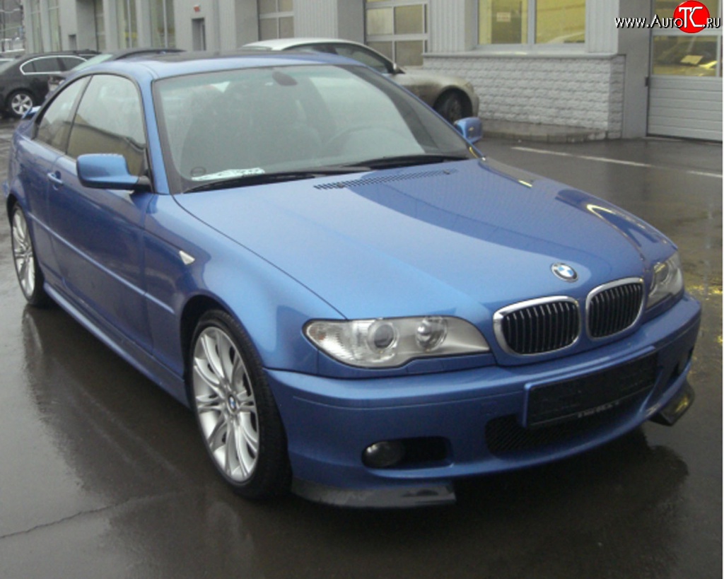 839 р. Накладки Sport-Style на передний бампер автомобиля BMW 3 серия E46 седан дорестайлинг (1998-2001) (Неокрашенная)  с доставкой в г. Вологда