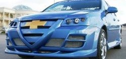 3 449 р. Передний бампер Крестоносец Chevrolet Lacetti седан (2002-2013) (Неокрашенный)  с доставкой в г. Вологда. Увеличить фотографию 2