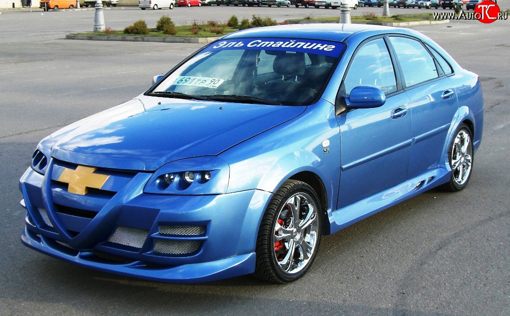 2 449 р. Пороги накладки Крестоносец Chevrolet Lacetti седан (2002-2013) (Неокрашенные)  с доставкой в г. Вологда