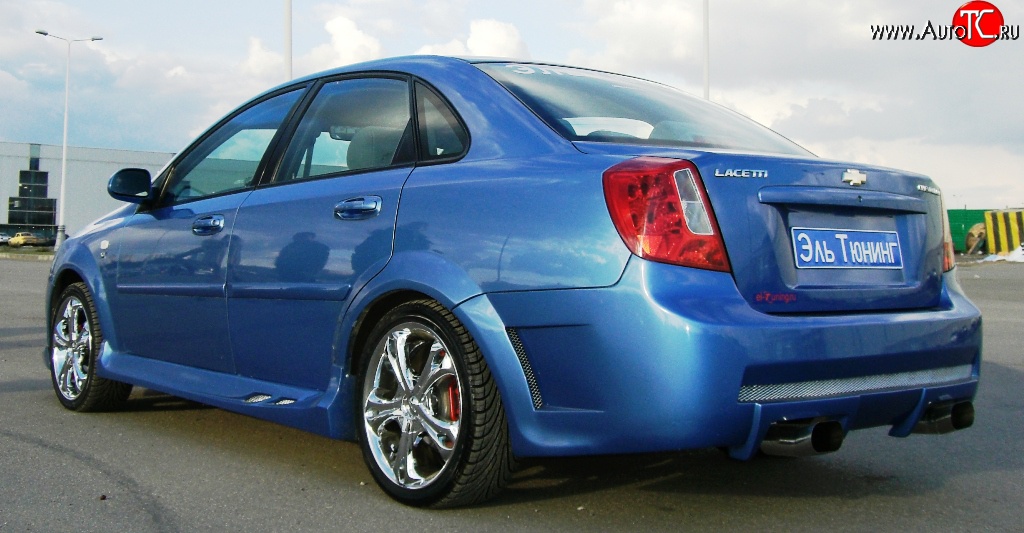 3 449 р. Задний бампер Крестоносец Chevrolet Lacetti седан (2002-2013) (Неокрашенный)  с доставкой в г. Вологда