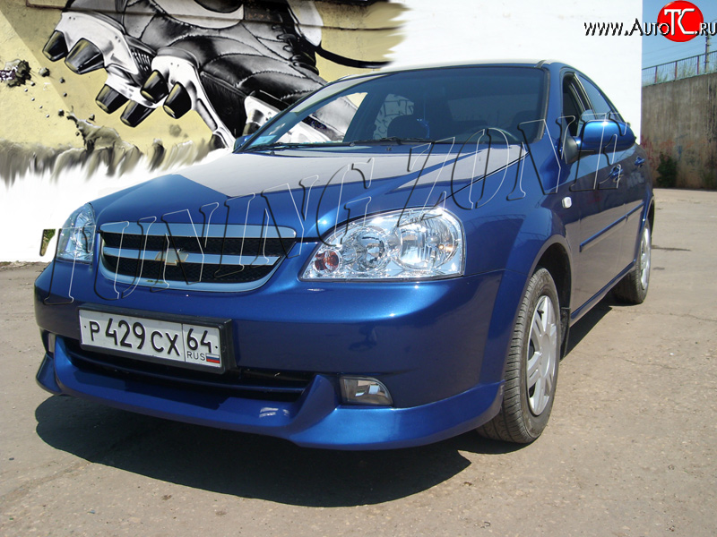 2 399 р. Накладка переднего бампера Tuning Zone Chevrolet Lacetti седан (2002-2013) (Неокрашенная)  с доставкой в г. Вологда