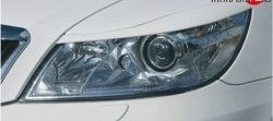 859 р. Реснички на фары СТ Skoda Octavia A5 рестайлинг универсал (2008-2013) (Неокрашенные)  с доставкой в г. Вологда. Увеличить фотографию 5