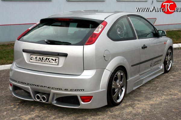 8 949 р. Задний бампер CarZone Futura Ford Focus 2 хэтчбэк 5 дв. рестайлинг (2007-2011) (Неокрашенный)  с доставкой в г. Вологда
