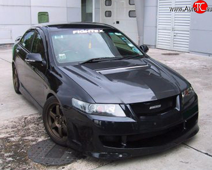 15 999 р. Передний бампер Mugen Style  Honda Accord  7 CL (2002-2005) седан дорестайлинг (Без сетки, Неокрашенный)  с доставкой в г. Вологда