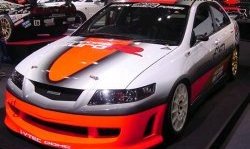 15 999 р. Передний бампер Mugen Style  Honda Accord  7 CL (2002-2005) седан дорестайлинг (Без сетки, Неокрашенный)  с доставкой в г. Вологда. Увеличить фотографию 2