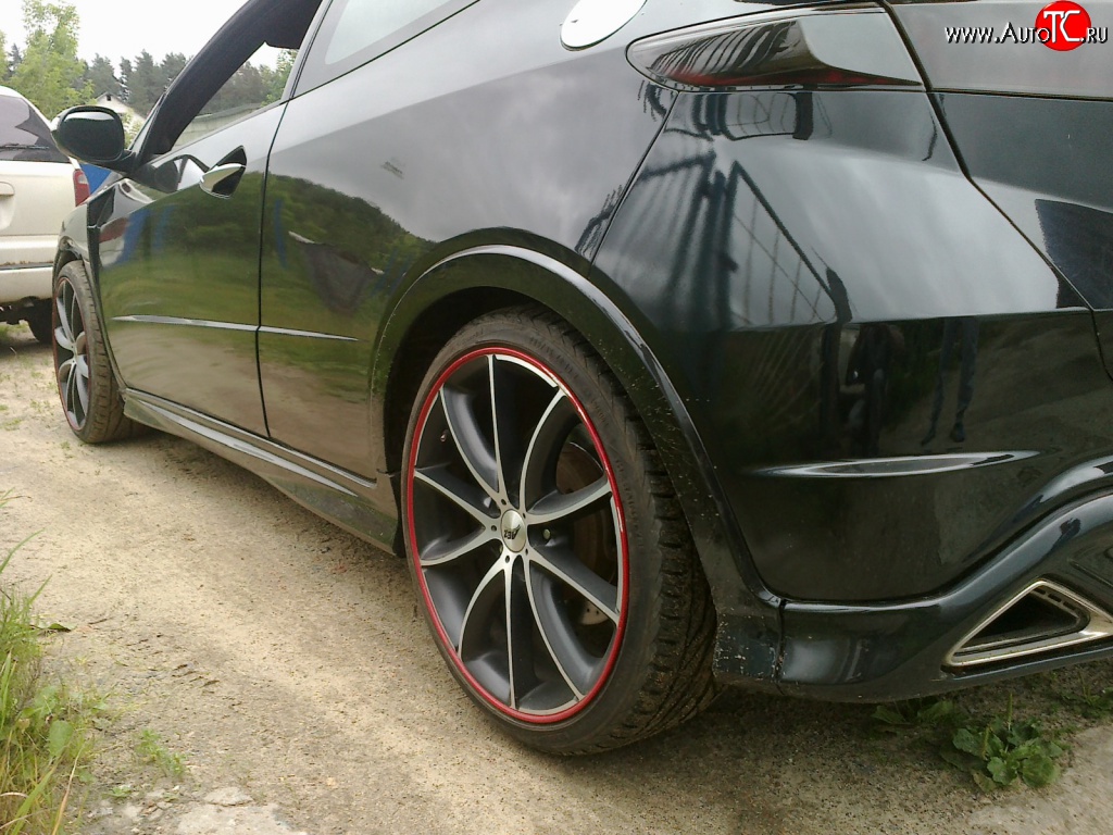 7 799 р. Пороги накладки Mugen Honda Civic FK,FN хэтчбэк 5 дв. дорестайлинг (2005-2008)  с доставкой в г. Вологда