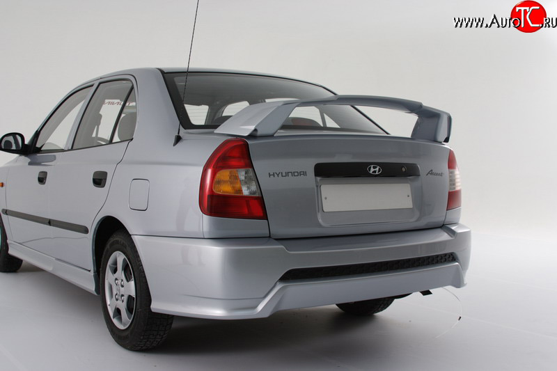 5 099 р. Задний бампер Классик Hyundai Accent 2 LC седан дорестайлинг (ТагАЗ) (1999-2012) (Неокрашенный)  с доставкой в г. Вологда