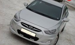 619 р. Реснички Sport V1 Hyundai Solaris RBr седан дорестайлинг (2010-2014) (Неокрашенные)  с доставкой в г. Вологда. Увеличить фотографию 2
