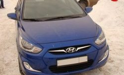 619 р. Реснички Sport V1 Hyundai Solaris RBr седан дорестайлинг (2010-2014) (Неокрашенные)  с доставкой в г. Вологда. Увеличить фотографию 3
