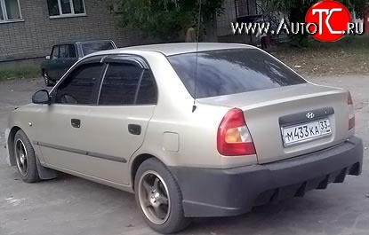7 499 р. Задний бампер ATH New Hyundai Accent 2 LC седан дорестайлинг (ТагАЗ) (1999-2012) (Неокрашенный)  с доставкой в г. Вологда