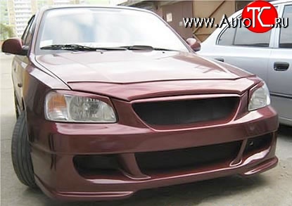 7 349 р. Передний бампер ATH Hyundai Accent 2 LC седан дорестайлинг (ТагАЗ) (1999-2012) (Неокрашенный)  с доставкой в г. Вологда