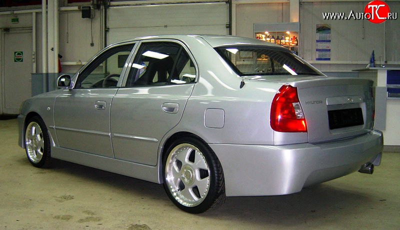 2 549 р. Пороги накладки ATH-classic Hyundai Accent 2 LC седан дорестайлинг (ТагАЗ) (1999-2012) (Неокрашенные)  с доставкой в г. Вологда