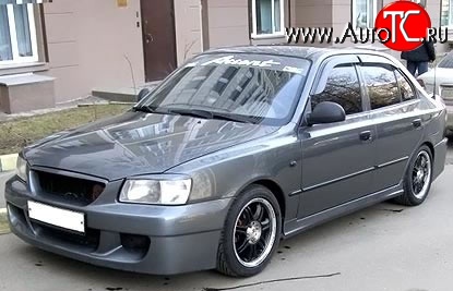 4 699 р. Передний бампер ATH-classic Hyundai Accent 2 LC седан дорестайлинг (ТагАЗ) (1999-2012) (Неокрашенный)  с доставкой в г. Вологда