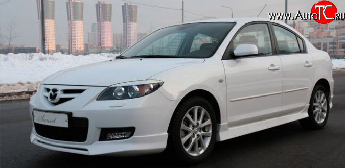 3 999 р. Реснички Sunset Mazda 3/Axela BK дорестайлинг седан (2003-2006) (Неокрашенные)  с доставкой в г. Вологда