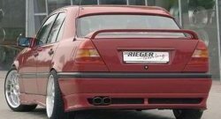 4 049 р. Накладка заднего бампера Rieger Mercedes-Benz C-Class W202 дорестайлинг седан (1993-1997)  с доставкой в г. Вологда. Увеличить фотографию 3