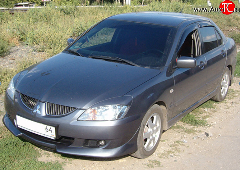 5 499 р. Накладка переднего бампера M-VRS Mitsubishi Lancer 9 CS седан 1-ый рестайлинг (2003-2005) (Неокрашенная)  с доставкой в г. Вологда