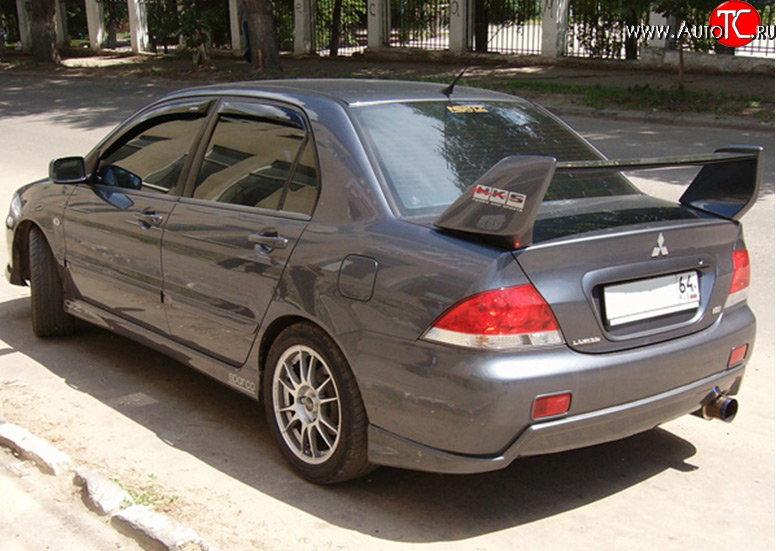 4 189 р. Накладка на задний бампер M-VRS Mitsubishi Lancer 9 CS седан 1-ый рестайлинг (2003-2005) (Неокрашенная)  с доставкой в г. Вологда