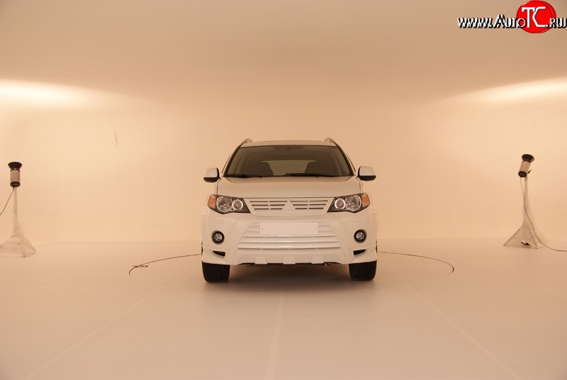 679 р. Радиаторная решётка Sport Mitsubishi Outlander XL (CW)  дорестайлинг (2005-2009) (Неокрашенная)  с доставкой в г. Вологда