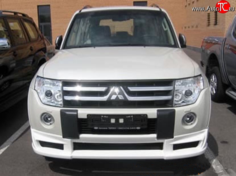10 599 р. Накладка переднего бампера Sport Mitsubishi Pajero 4 V80 дорестайлинг (2006-2011) (Неокрашенная)  с доставкой в г. Вологда