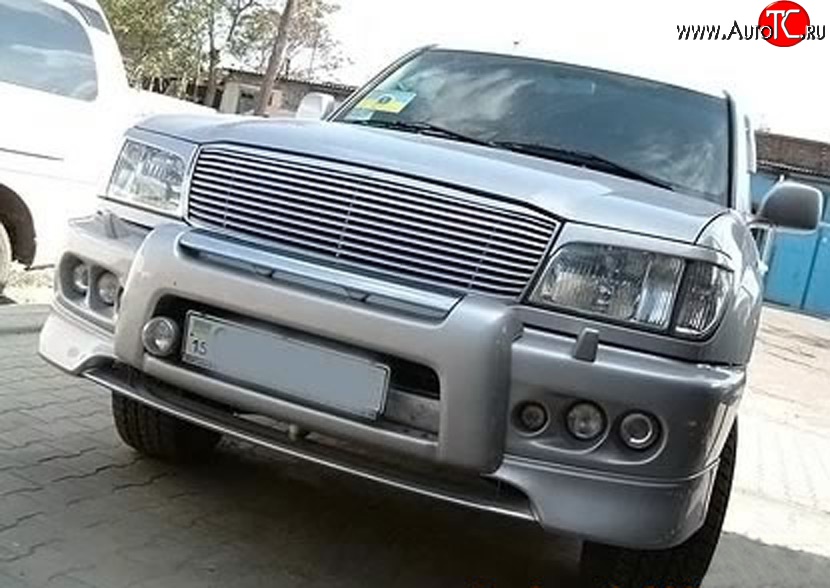 8 949 р. Накладка переднего бампера WELL STAR Toyota Land Cruiser 100 дорестайлинг (1998-2002) (Неокрашенная)  с доставкой в г. Вологда