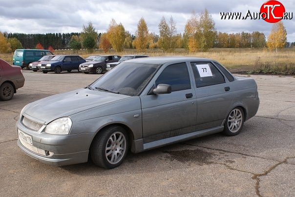 1 749 р. Пороги накладки LS Лада Приора 2170 седан дорестайлинг (2007-2014) (Неокрашенные)  с доставкой в г. Вологда