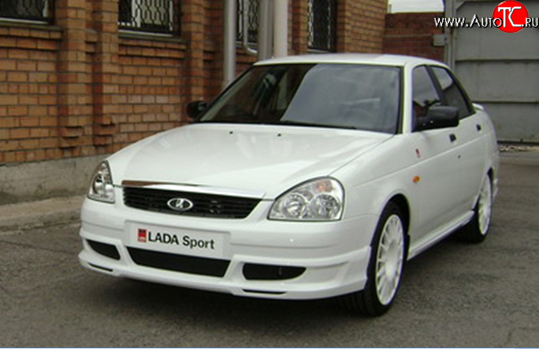 3 699 р. Накладка переднего бампера Lada Priora Sport Лада Приора 21728 купе дорестайлинг (2010-2013) (Неокрашенная)  с доставкой в г. Вологда