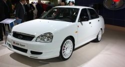 3 699 р. Накладка переднего бампера Lada Priora Sport Лада Приора 21728 купе дорестайлинг (2010-2013) (Неокрашенная)  с доставкой в г. Вологда. Увеличить фотографию 2