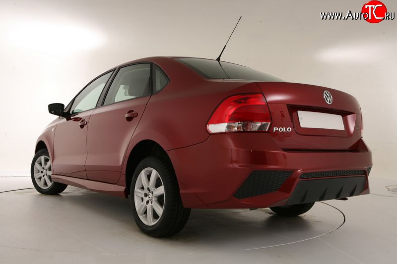 7 249 р. Задний бампер Sport Volkswagen Polo 5 седан дорестайлинг (2009-2015) (Неокрашенный)  с доставкой в г. Вологда