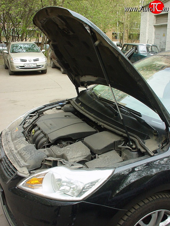 2 249 р. Упор капота Sport Ford Focus 2 хэтчбэк 3 дв. рестайлинг (2007-2011) (Без кронштейна)  с доставкой в г. Вологда