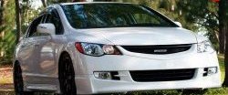 5 599 р. Накладка переднего бампера Mugen Style Honda Civic FD седан дорестайлинг (2005-2008) (Неокрашенная)  с доставкой в г. Вологда. Увеличить фотографию 3