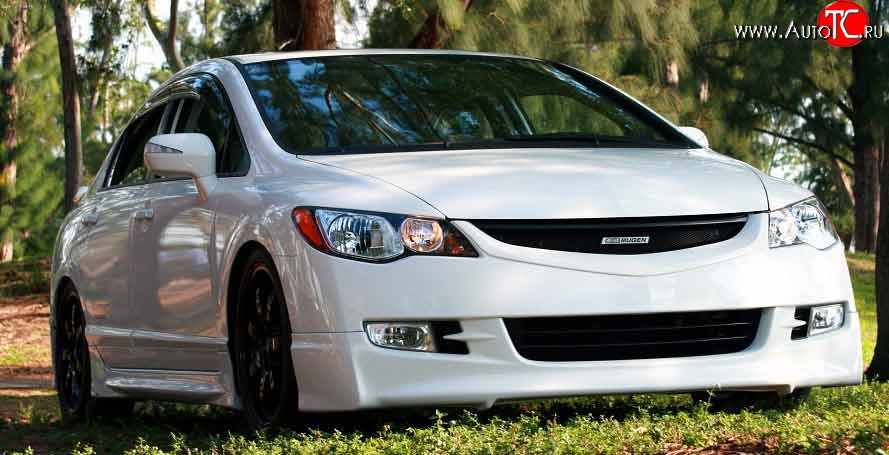 2 999 р. Решётка радиатора (без сетки) Mugen  Honda Civic  FD (2005-2008) седан дорестайлинг  с доставкой в г. Вологда