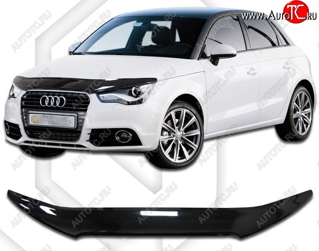1 899 р. Дефлектор капота CA-Plastic  Audi A1 ( 8X1 хэтчбэк 3 дв.,  8XA хэтчбэк 5 дв.) (2010-2018) дорестайлинг, рестайлинг (Classic черный, Без надписи)  с доставкой в г. Вологда