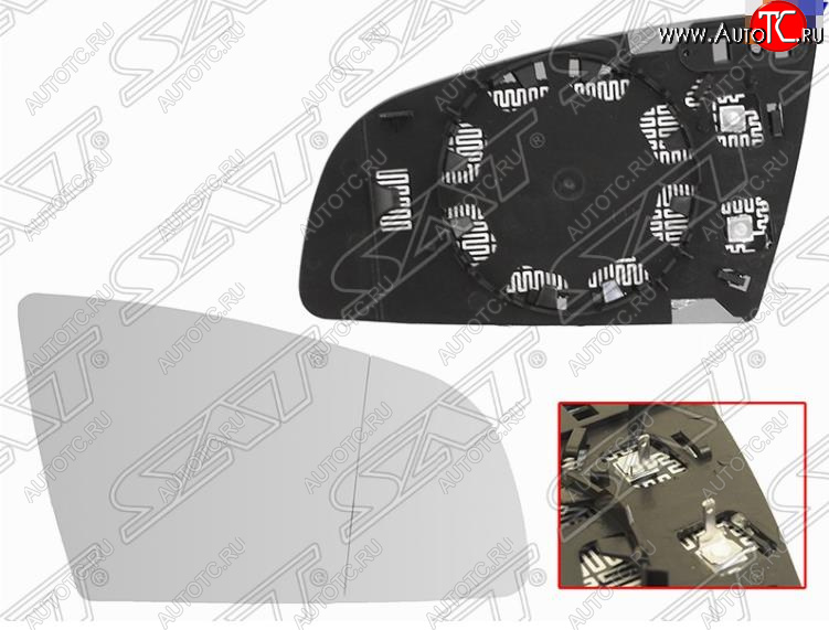 639 р. Правое полотно зеркала SAT (асферическое с обогревом) Audi A3 8PA хэтчбэк 5 дв. 1-ый рестайлинг (2004-2008)  с доставкой в г. Вологда
