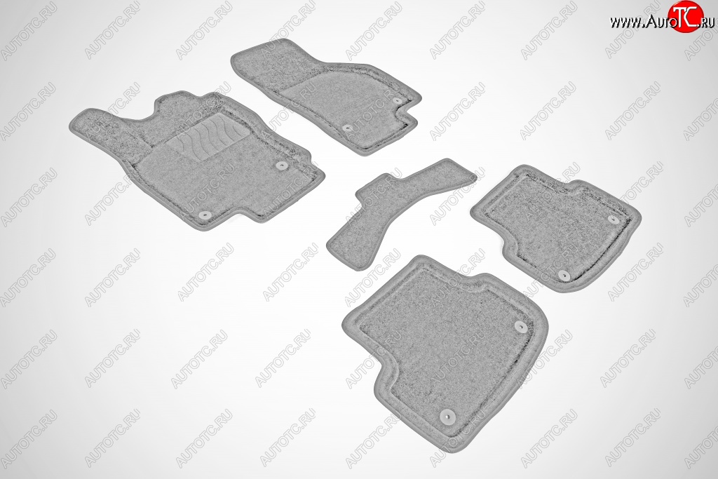 6 929 р. Износостойкие коврики в салон SeiNtex Premium 3D 4 шт. (ворсовые, серые) Audi A3 8VS седан дорестайлинг (2012-2016)  с доставкой в г. Вологда