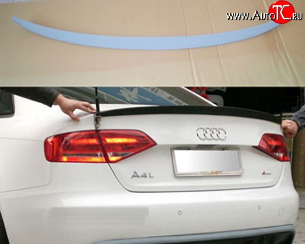 3 399 р. Лип спойлер АВТОКРАТ Audi A4 B8 дорестайлинг, седан (2007-2011) (Неокрашенный)  с доставкой в г. Вологда
