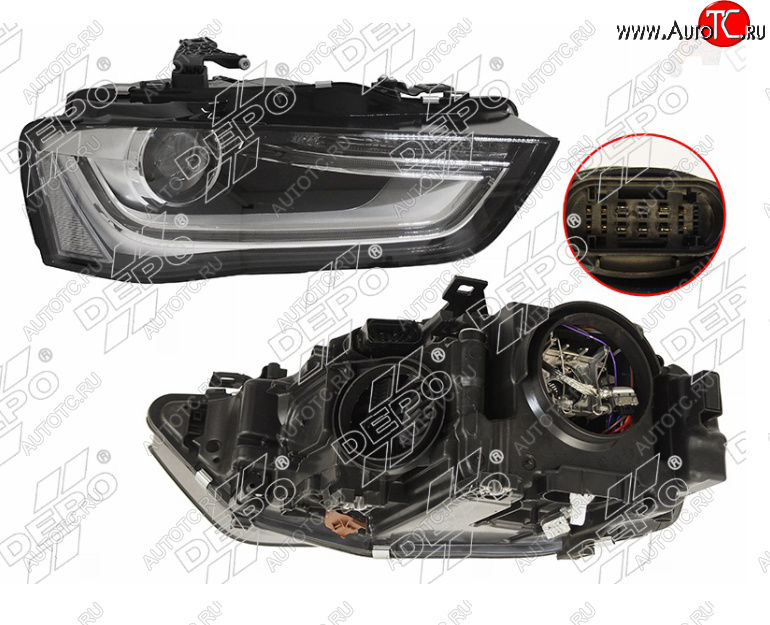 28 499 р. Правая фара (с электрокорректором, ксенон, LED) DEPO  Audi A4  B8 (2011-2015) рестайлинг, седан, рестайлинг, универсал  с доставкой в г. Вологда