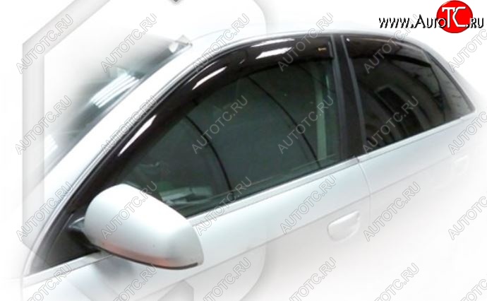 1 999 р. Дефлектор капота CA-Plastiс  Audi A4  B7 (2004-2008) седан (Classic полупрозрачный, Без хром.молдинга)  с доставкой в г. Вологда