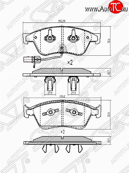 1 759 р. Колодки тормозные SAT  Audi A6  C6 (2004-2008) дорестайлинг, седан, дорестайлинг, универсал  с доставкой в г. Вологда