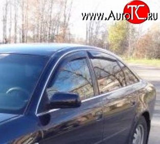 999 р. Комплект дефлекторов окон (ветровиков) 4 шт. (седан) Russtal Audi A6 C5 дорестайлинг, седан (1997-2001)  с доставкой в г. Вологда