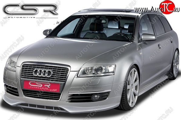 4 999 р. Накладка на передний бампер CSR v2 Audi A6 C6 дорестайлинг, универсал (2004-2008)  с доставкой в г. Вологда