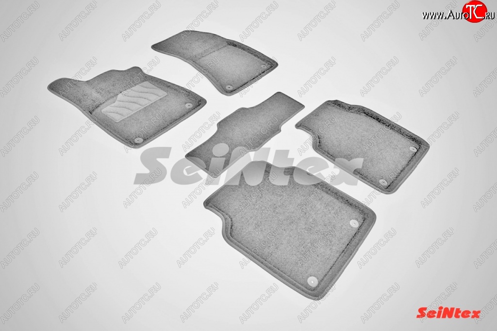 7 649 р. Износостойкие коврики в салон SeiNtex Premium 3D (ворсовые, серые) Audi A8 D4 дорестайлинг, седан (2009-2013)  с доставкой в г. Вологда