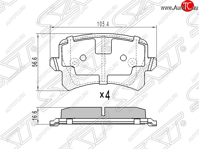 1 239 р. Колодки тормозные SAT (задние) Volkswagen Tiguan NF дорестайлинг (2006-2011)  с доставкой в г. Вологда
