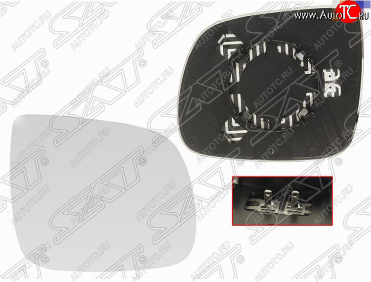 579 р. Правое полотно зеркала SAT (сферическое с обогревом) Audi Q5 8R дорестайлинг (2008-2012)  с доставкой в г. Вологда
